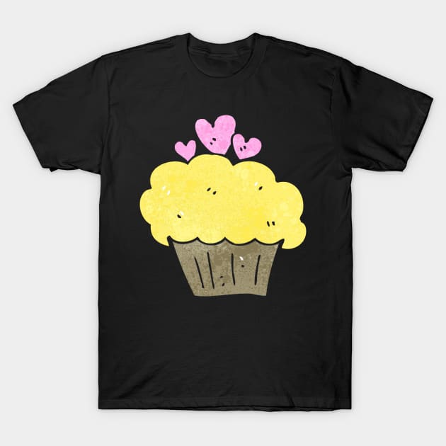 Heart Yellow Cupcake Sweet Dessert Love Sugar Food Foodie Cute Funny Happy Sarcastic Gift T-Shirt by EpsilonEridani